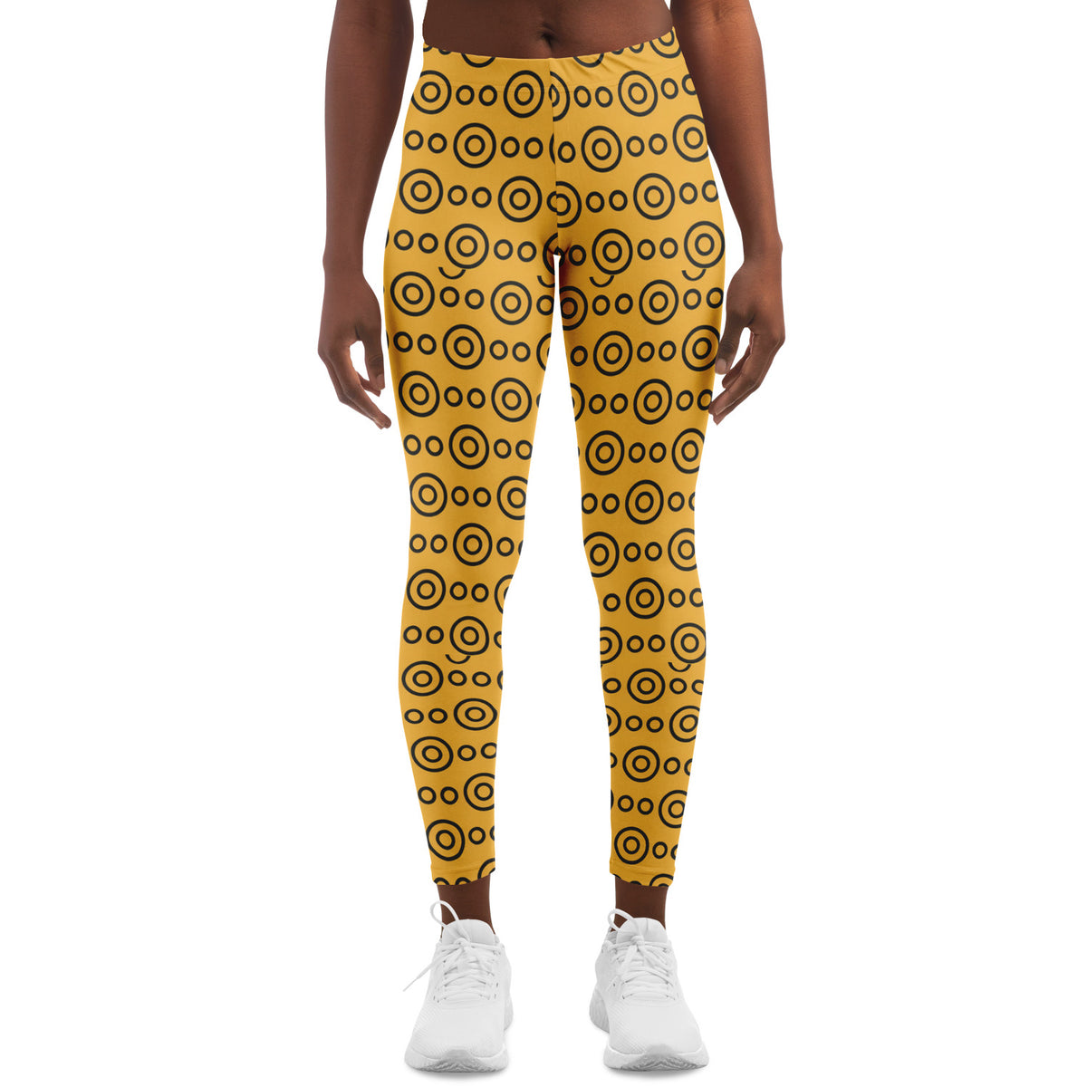 Yellow Eyes Leggings, front, on model