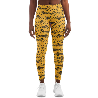 Yellow Eyes Leggings, front, on model