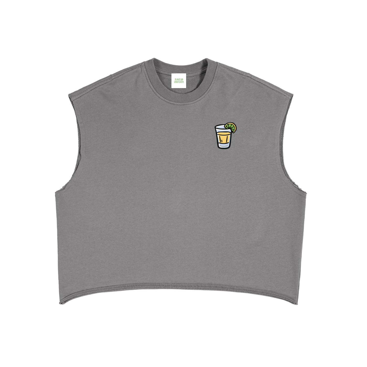 Techno & Tequila Boxy Tank Top in Gray by Rave Uniform