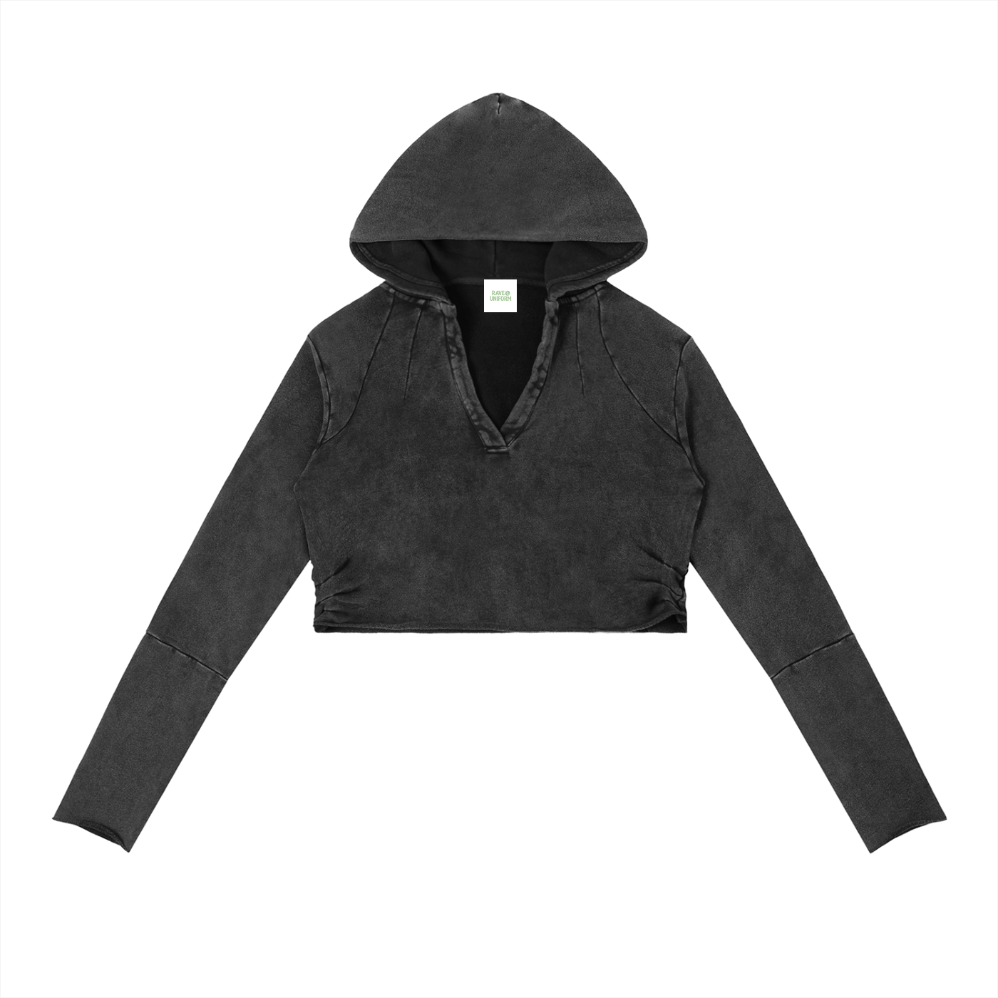 Glowing Mushroom Hoodie in Washed Black by Rave Uniform
