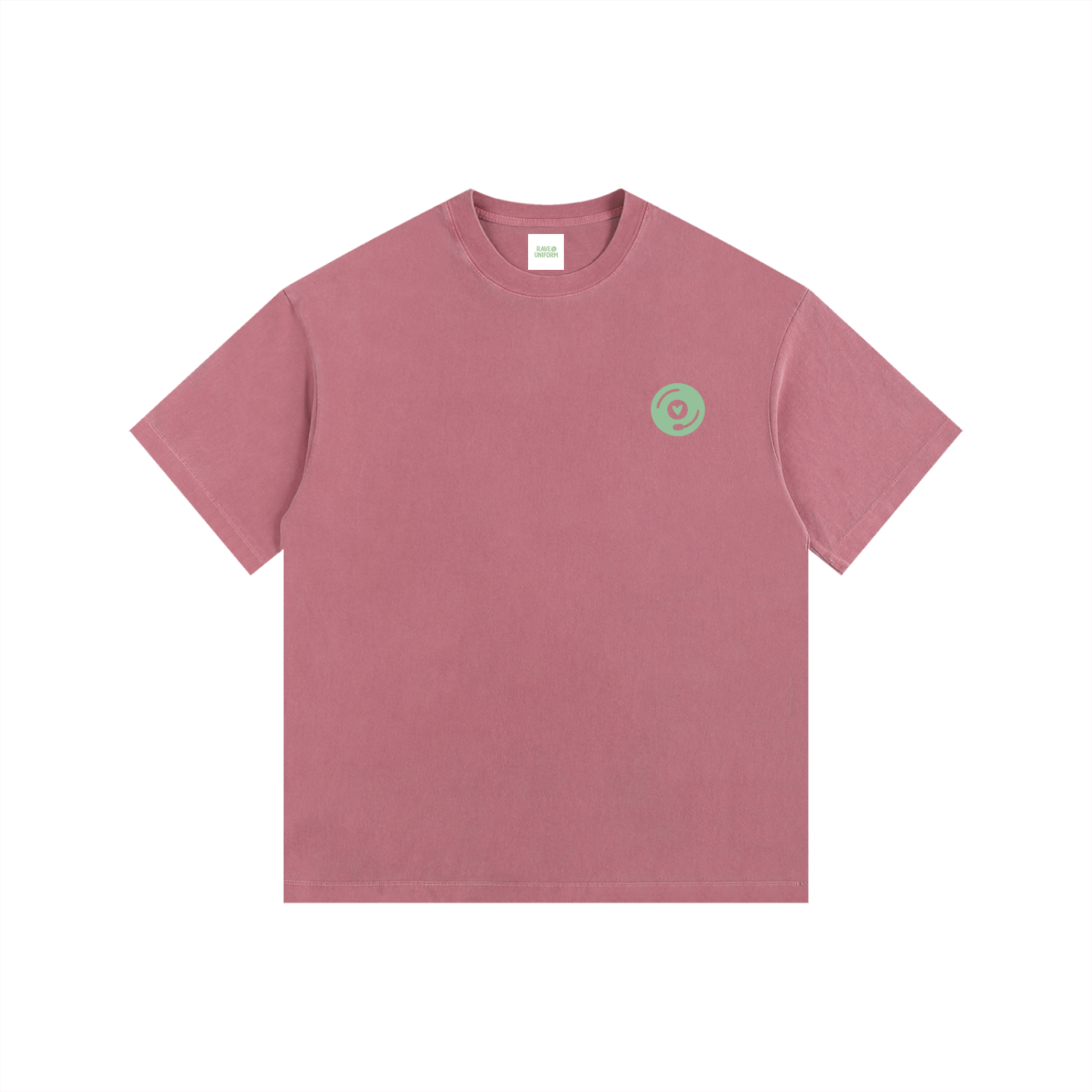 Vinyl Love Oversized T-Shirt in Ancora Red detail view by Rave Uniform