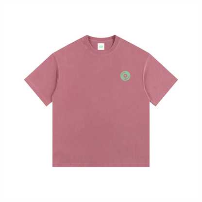 Vinyl Love Oversized T-Shirt in Ancora Red detail view by Rave Uniform
