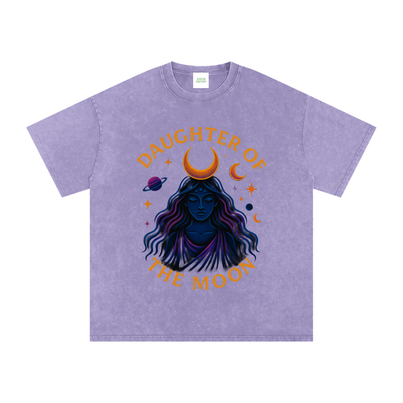 Daughter of The Moon Oversized Vintage T-Shirt in Light Purple by Rave Uniform