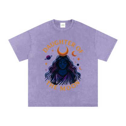Daughter of The Moon Oversized Vintage T-Shirt in Light Purple by Rave Uniform