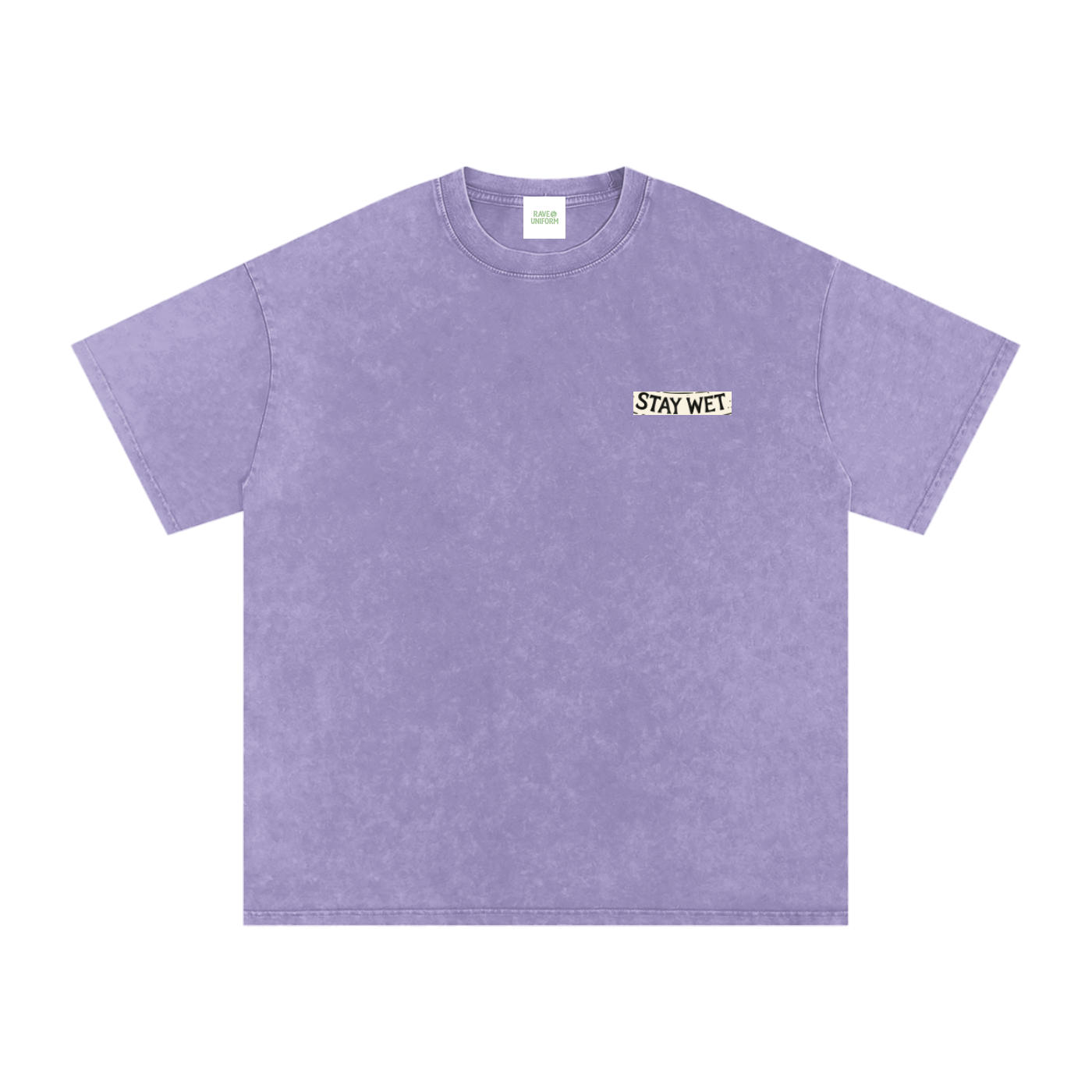 Stay Hydrate Oversized Vintage T-Shirt in Light Purple detail view by Rave Uniform