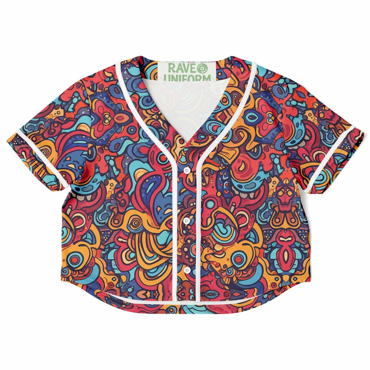 Molten Spring Cropped Baseball Jersey, front, flat lay