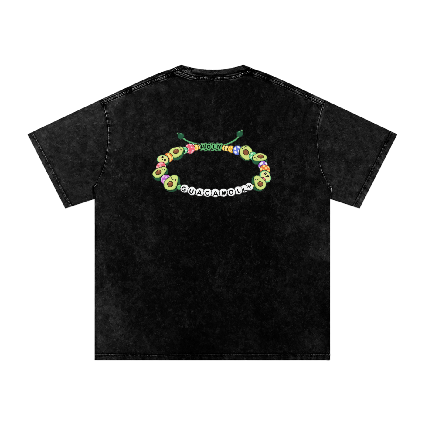 Holy Guacamolly Oversized Vintage T-Shirt in Black alternate view by Rave Uniform