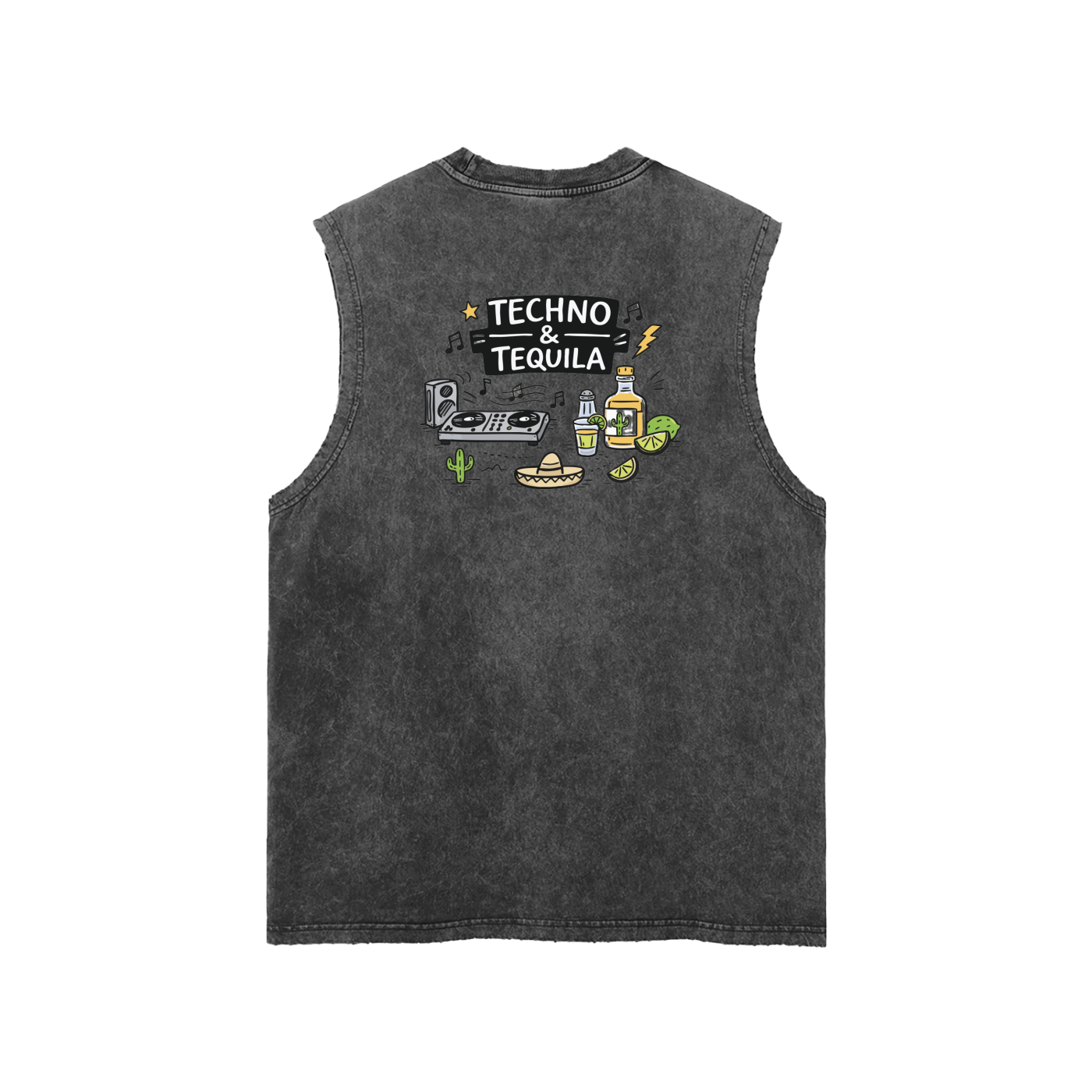 Techno & Tequila Tank Top in Black alternate view by Rave Uniform