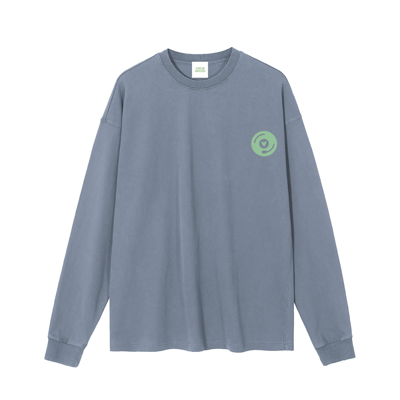 Vinyl Love Long Sleeve T-Shirt in Gray Blue by Rave Uniform