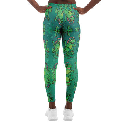 Bass Frog Leggings, back, on model