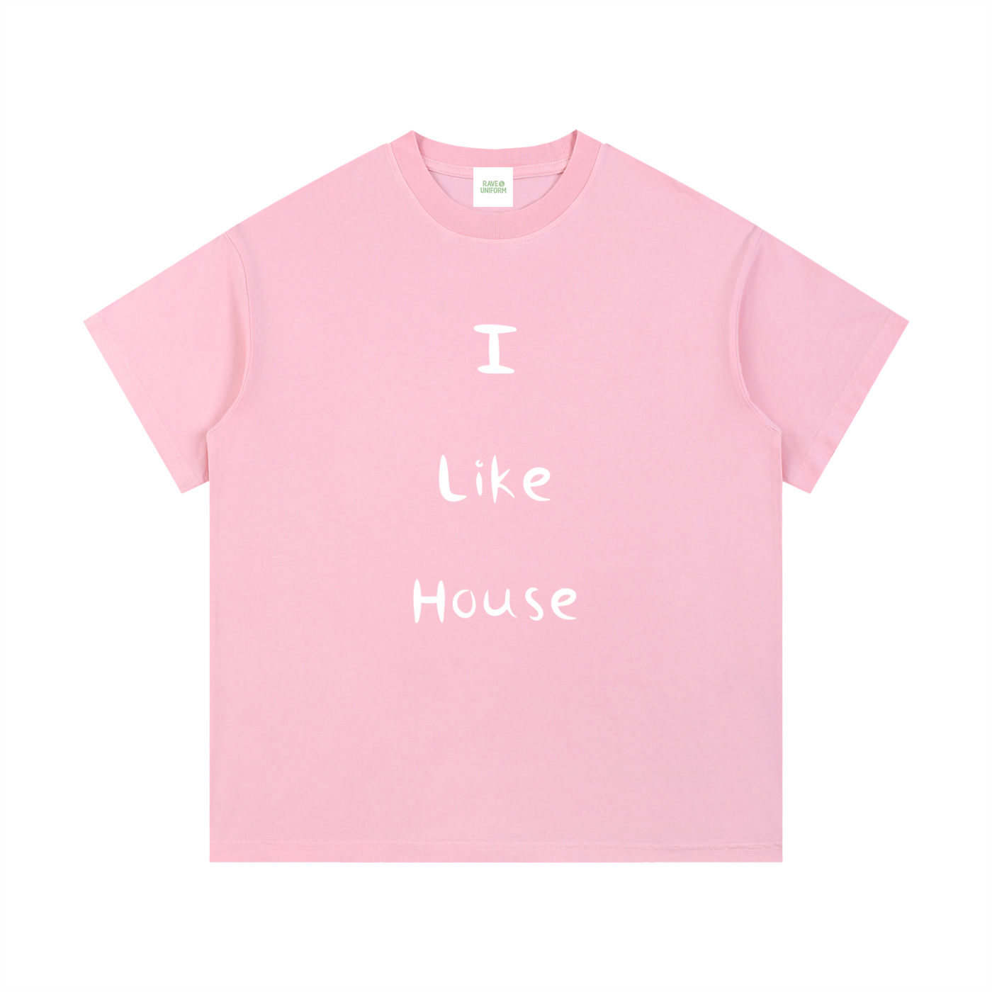 I Like House T-Shirt in Pink detail view by Rave Uniform