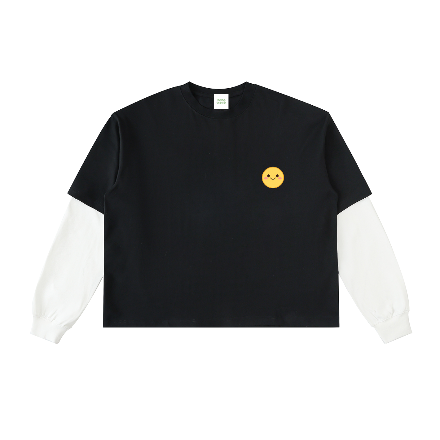 Layered Contrast Sleeve Cotton T-Shirt
