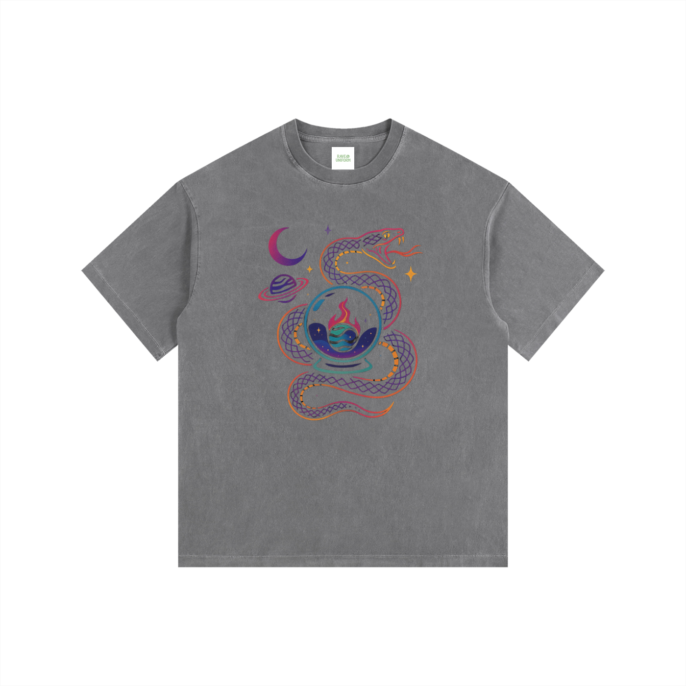 World Eater Oversized T-Shirt in Gray by Rave Uniform
