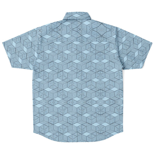 Geometric Cubes Button Up