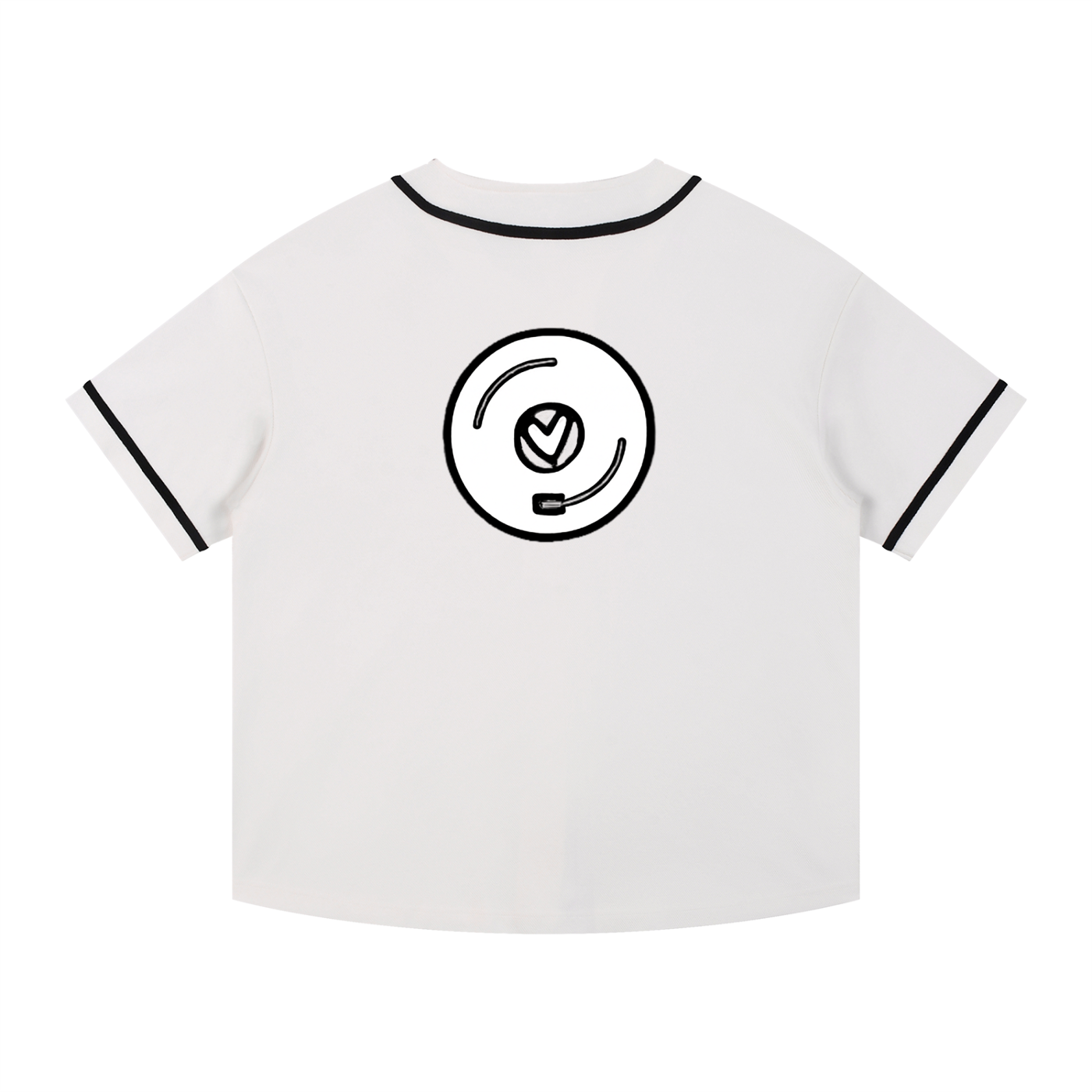 Contrast Piped Button-Up Jersey