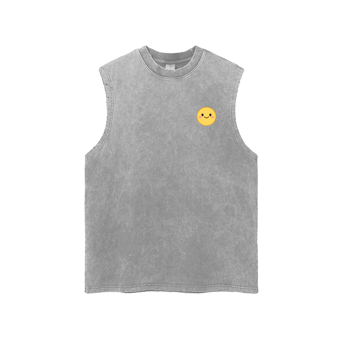Smiley Tank Top in Light Gray by Rave Uniform