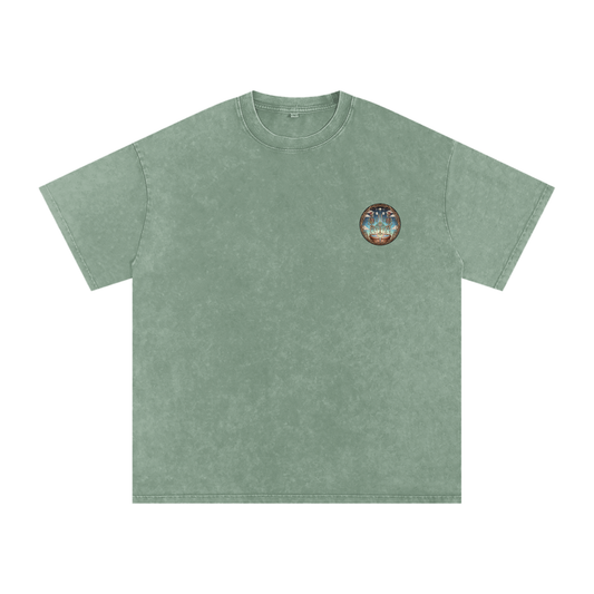 Flower Friends Oversized Vintage T-Shirt in Bean Green by Rave Uniform