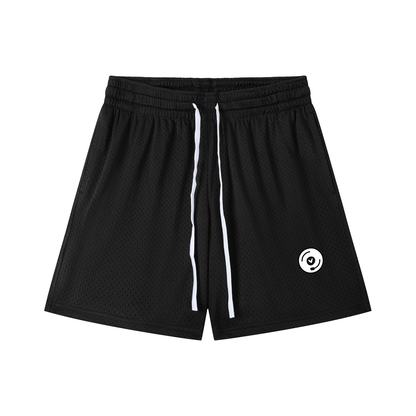 Vinyl Love Mesh Shorts in Black by Rave Uniform