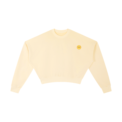 Smiley Cropped Clinched Waist Sweater in Apricot by Rave Uniform