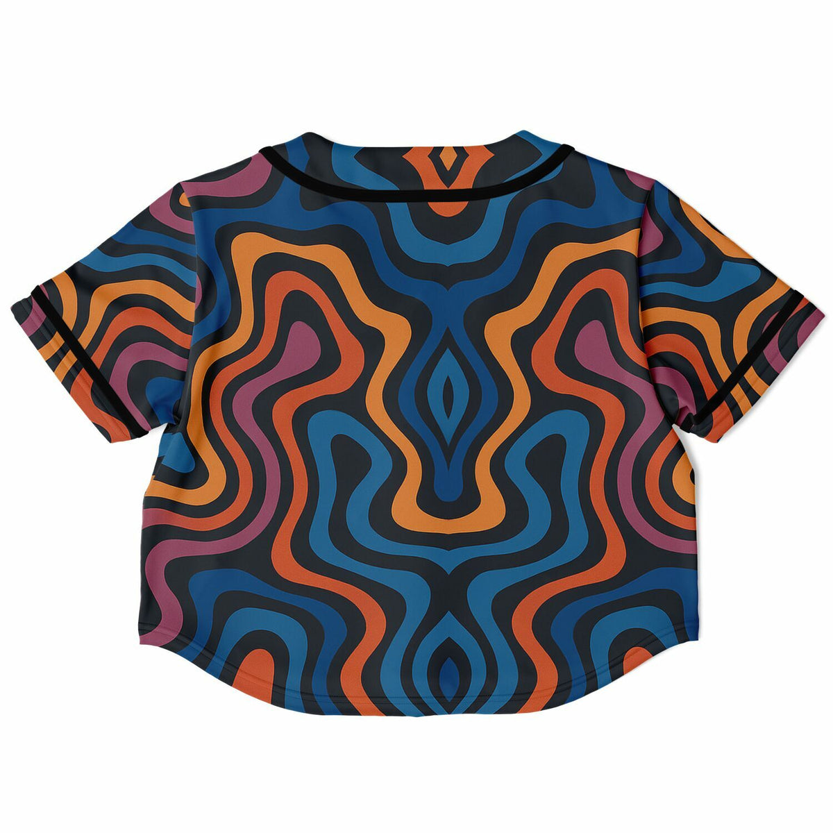 Dyed Spaghetti Cropped Baseball Jersey, back, flat lay
