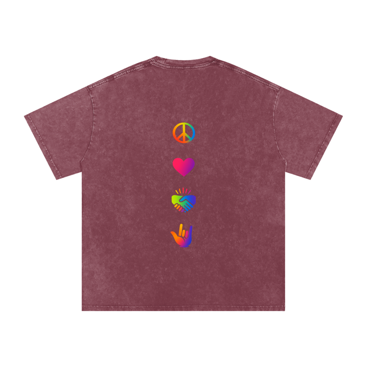 PLUR Oversized Vintage T-Shirt in Red detail view by Rave Uniform