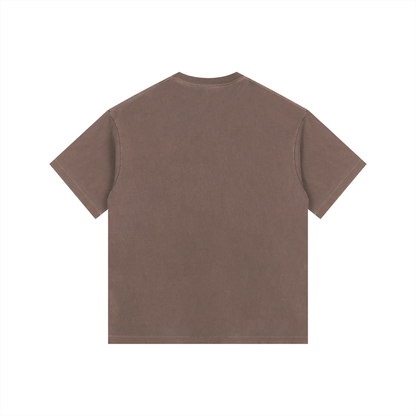 Vinyl Love Oversized T-Shirt in Coffee detail view by Rave Uniform