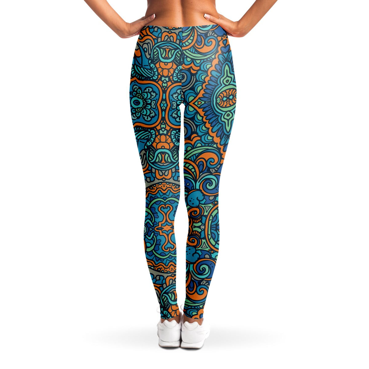 Tropical Island Leggings, back, on model