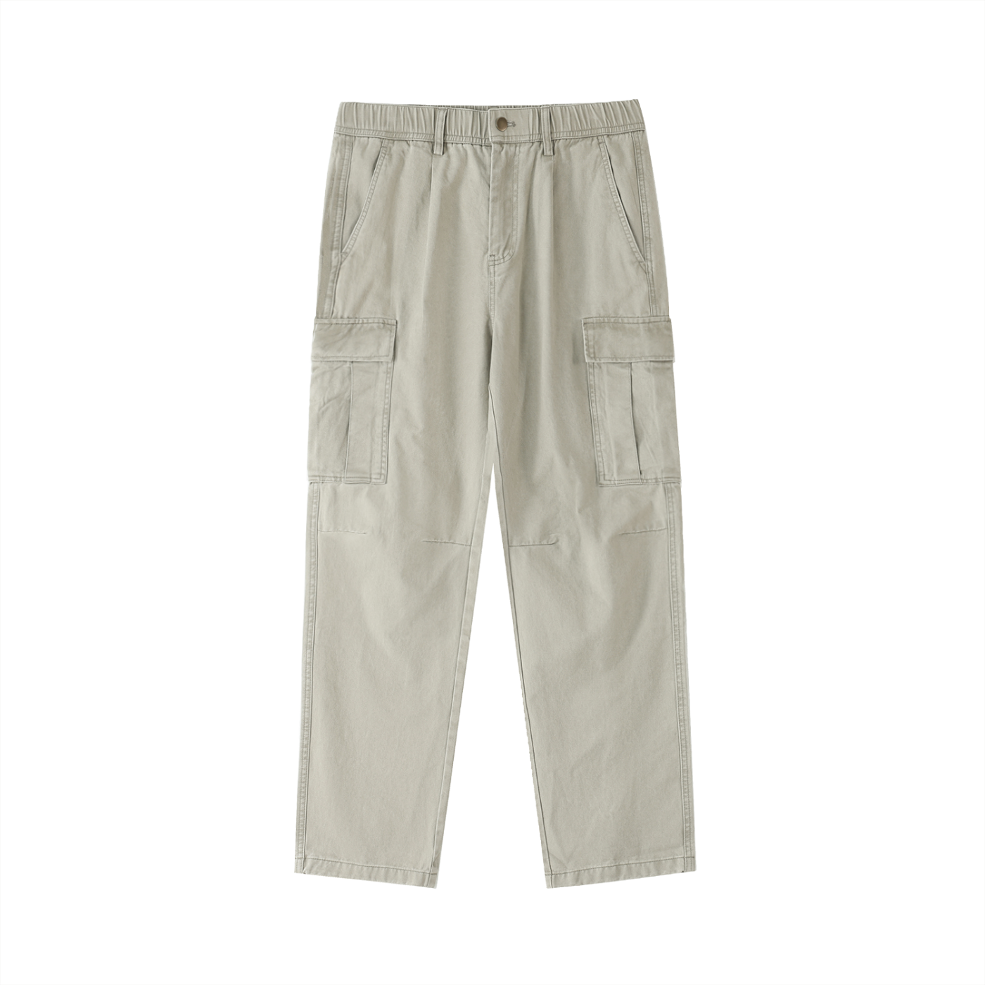 Scrunch Waist Cargo Pants in Light Gray by Rave Uniform