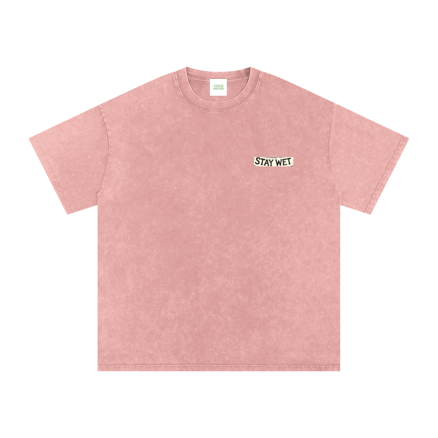 Stay Hydrate Oversized Vintage T-Shirt in Light Pink detail view by Rave Uniform