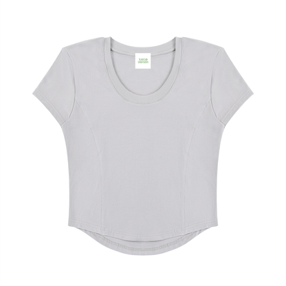 Comfy Paneled Crop T-Shirt - Rave Uniform Detail View