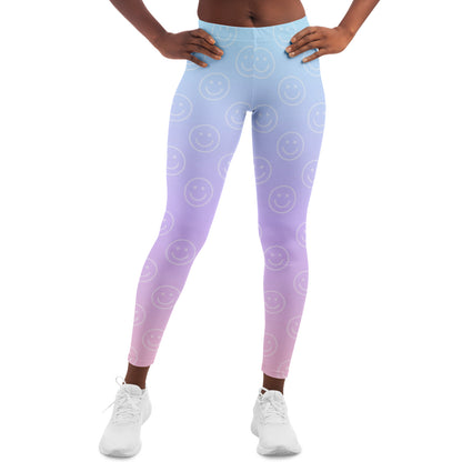 Cotton Candy Smiles Leggings, front, on model