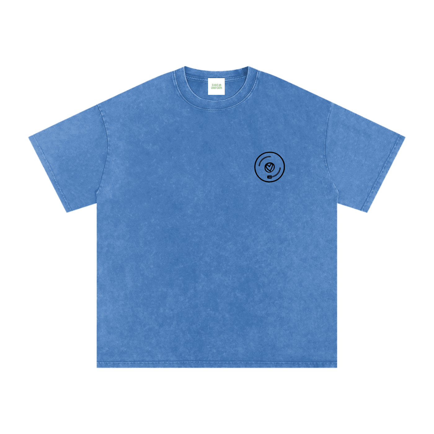 Vinyl Love Oversized Vintage T-Shirt in Light Blue by Rave Uniform