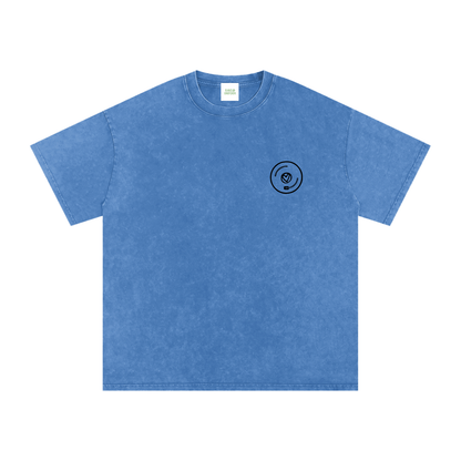 Vinyl Love Oversized Vintage T-Shirt in Light Blue by Rave Uniform