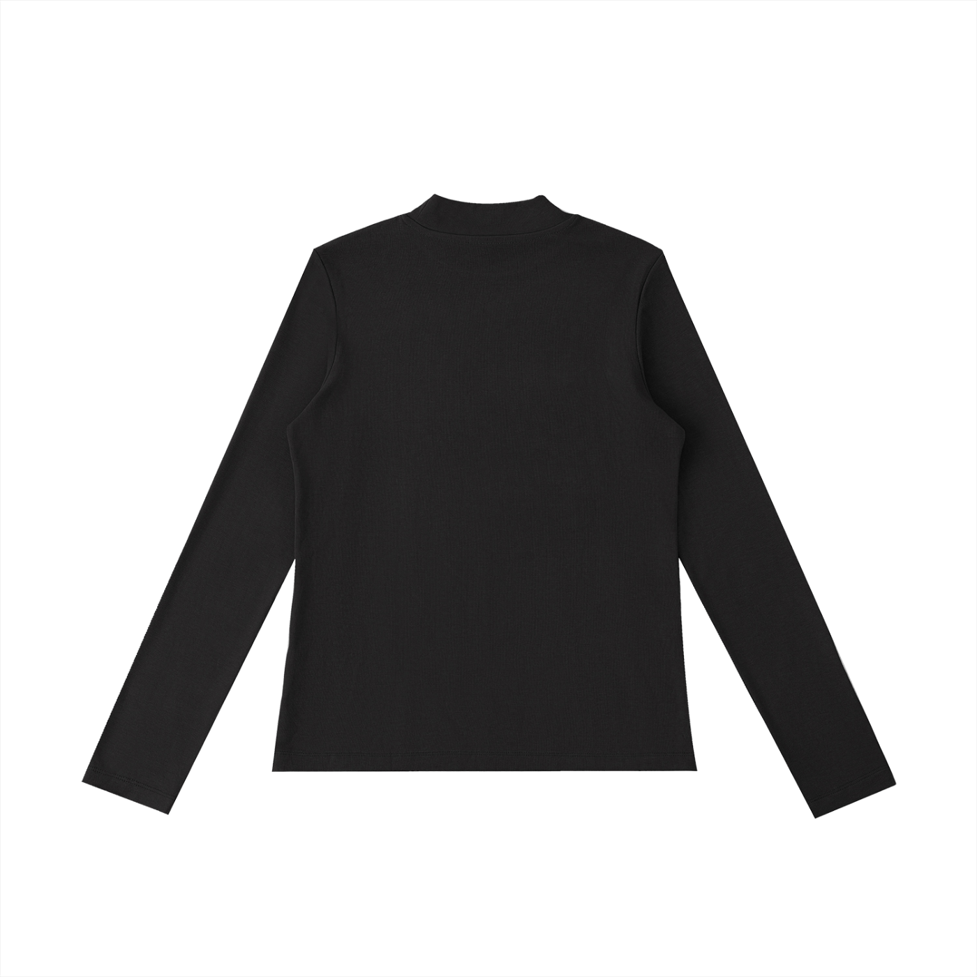 Essential Mock Neck Long Sleeve T-Shirt in Black alternate view by Rave Uniform