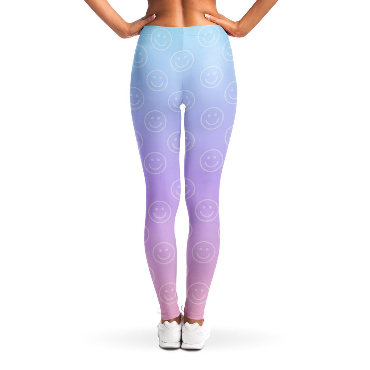 Cotton Candy Smiles Leggings, back, on model