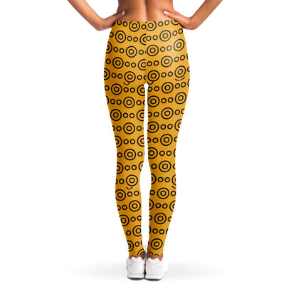 Yellow Eyes Leggings, back, on model