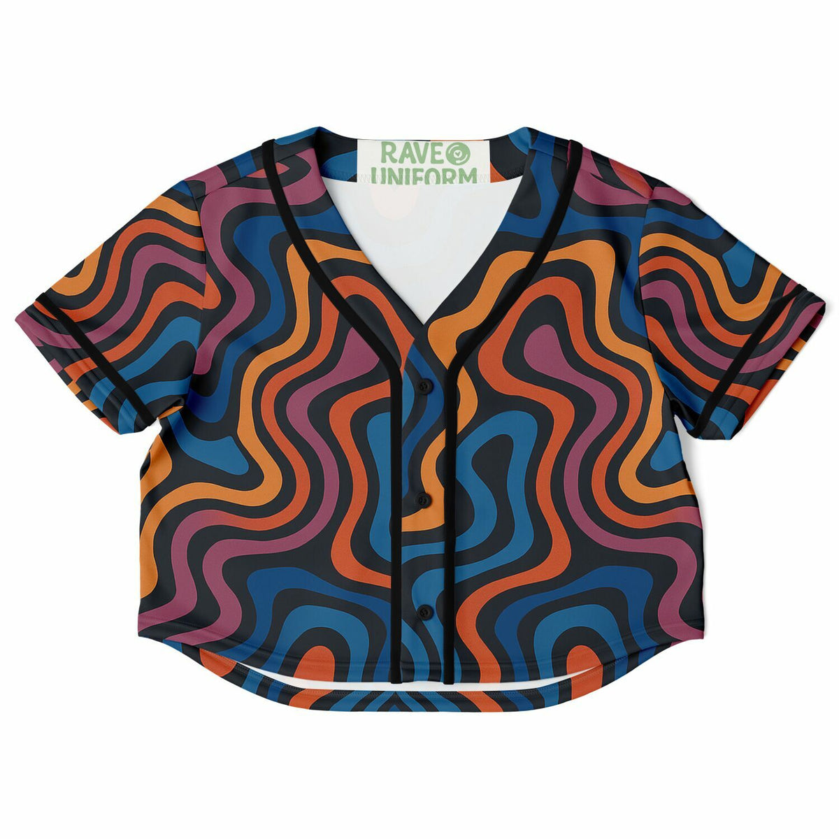Dyed Spaghetti Cropped Baseball Jersey, front, flat lay