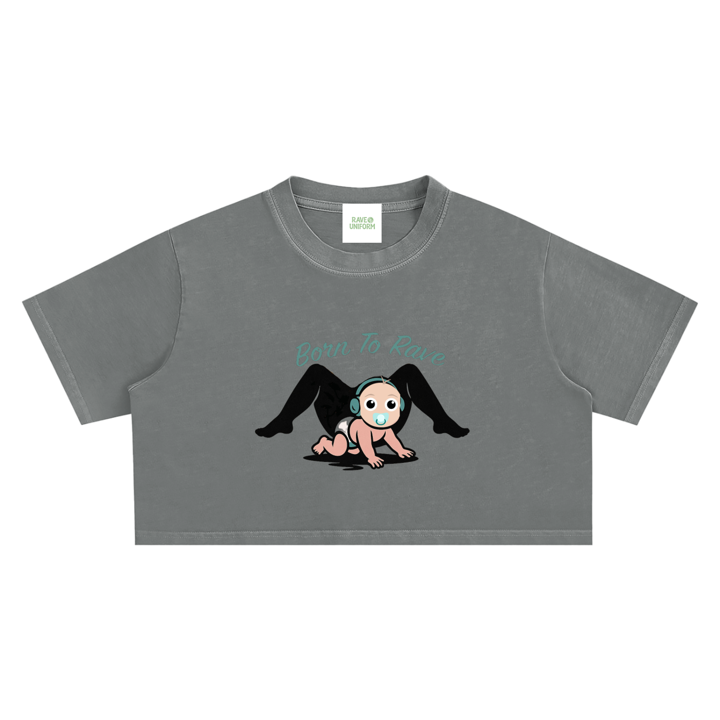 Born To Rave Crop Top - Rave Streetwear View