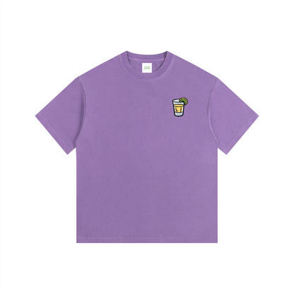 Techno & Tequila Oversized T-Shirt in Purple detail view by Rave Uniform