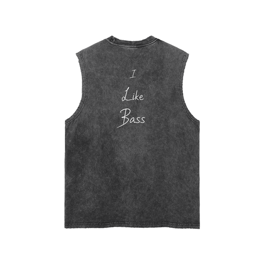 I Like Bass Tank in Black alternate view by Rave Uniform