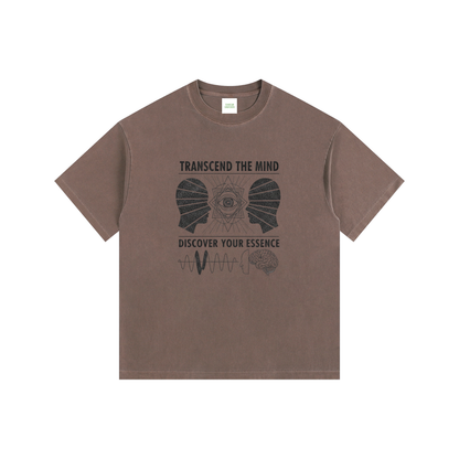 Free The Mind Oversized T-Shirt in Coffee detail view by Rave Uniform