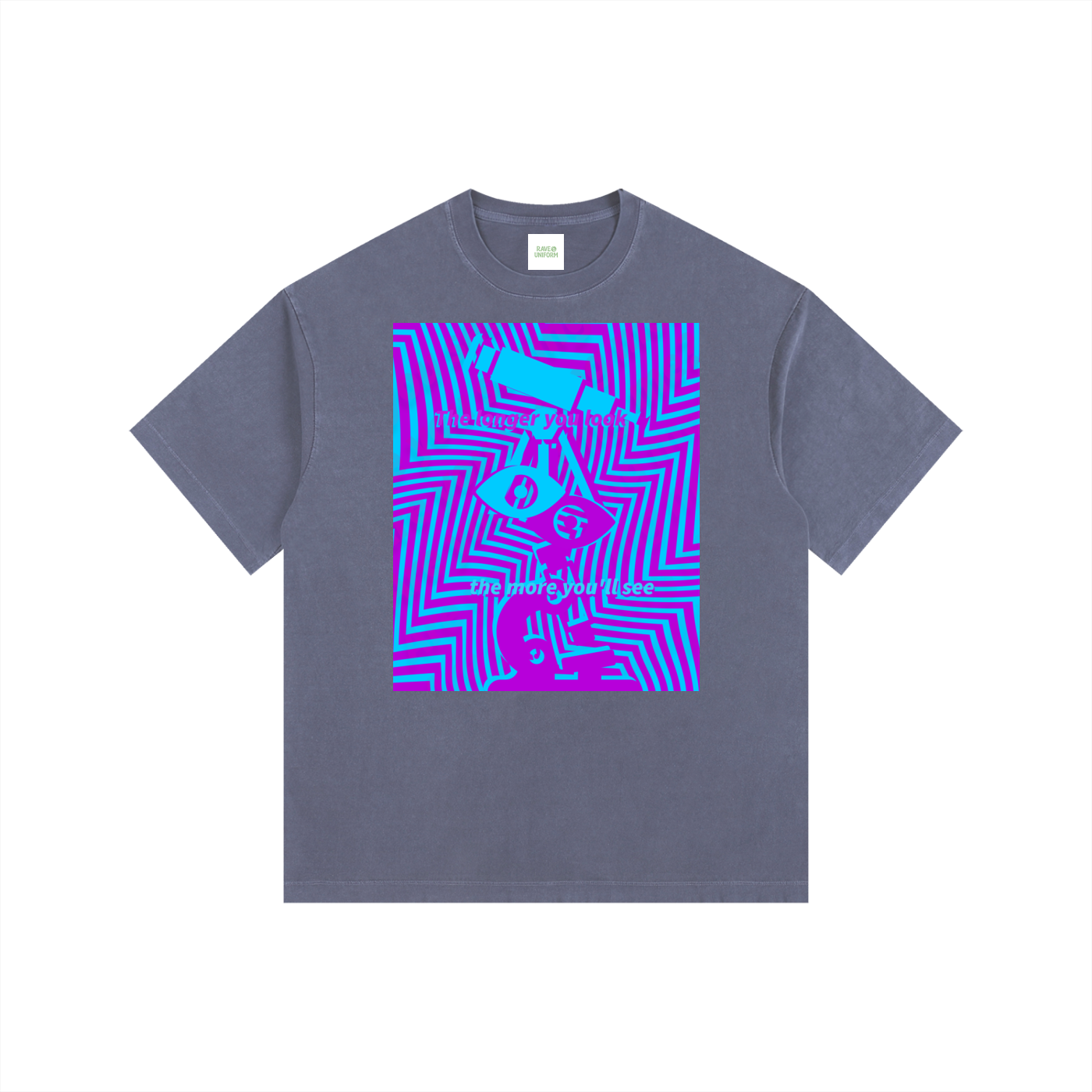 Eye Spy Oversized T-Shirt in Navy Blue by Rave Uniform