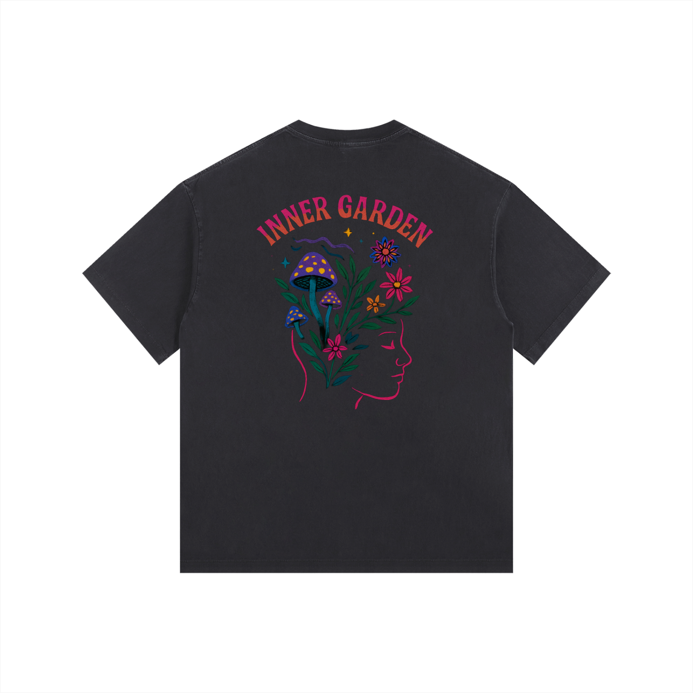 Inner Garden Oversized T-Shirt in Black alternate view by Rave Uniform