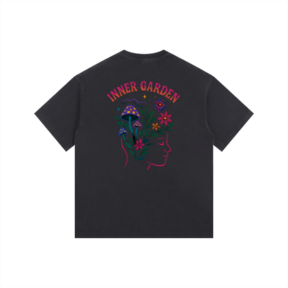 Inner Garden Oversized T-Shirt in Black alternate view by Rave Uniform