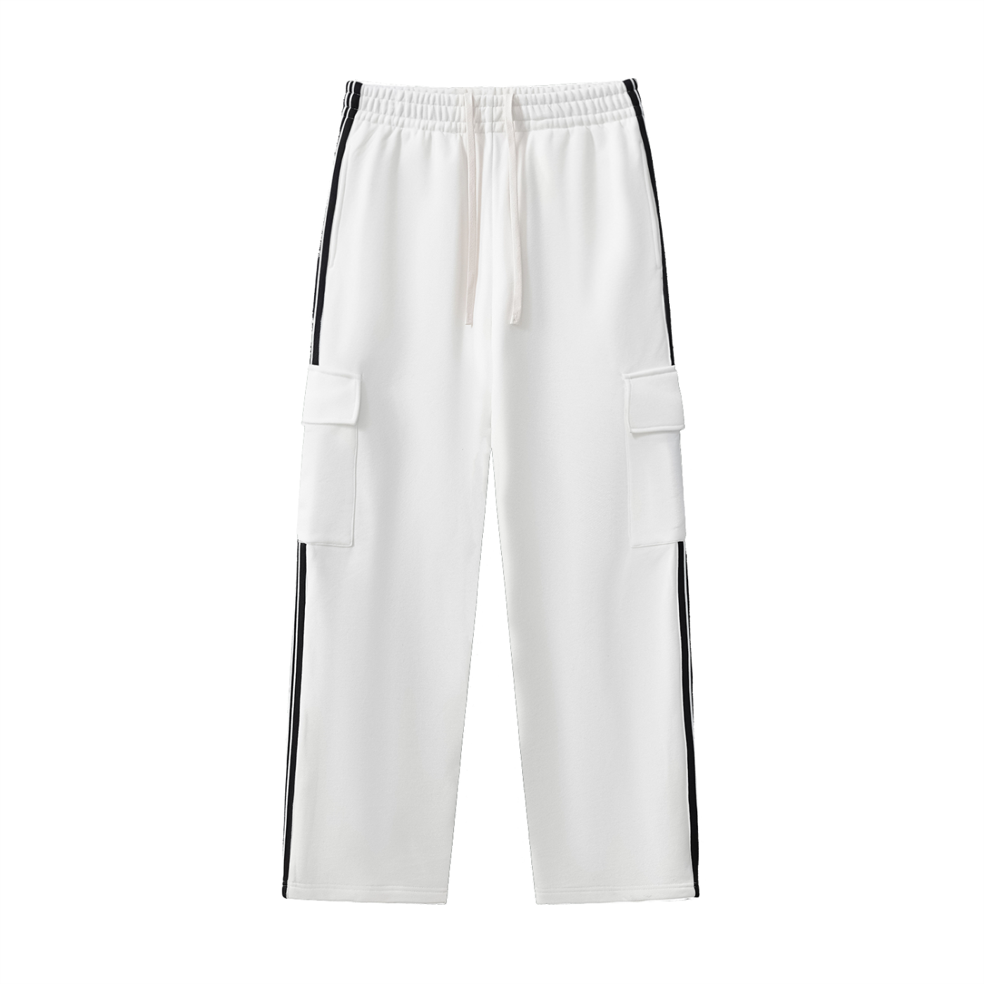 Side Striped Pants in White side view by Rave Uniform