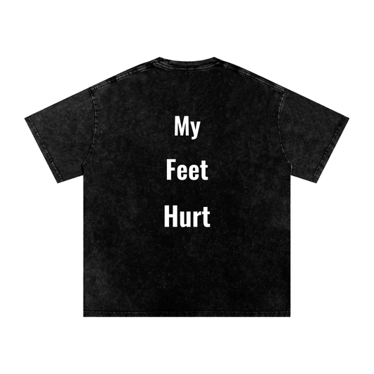Feet Hurt Oversized Vintage T-Shirt in Black alternate view by Rave Uniform