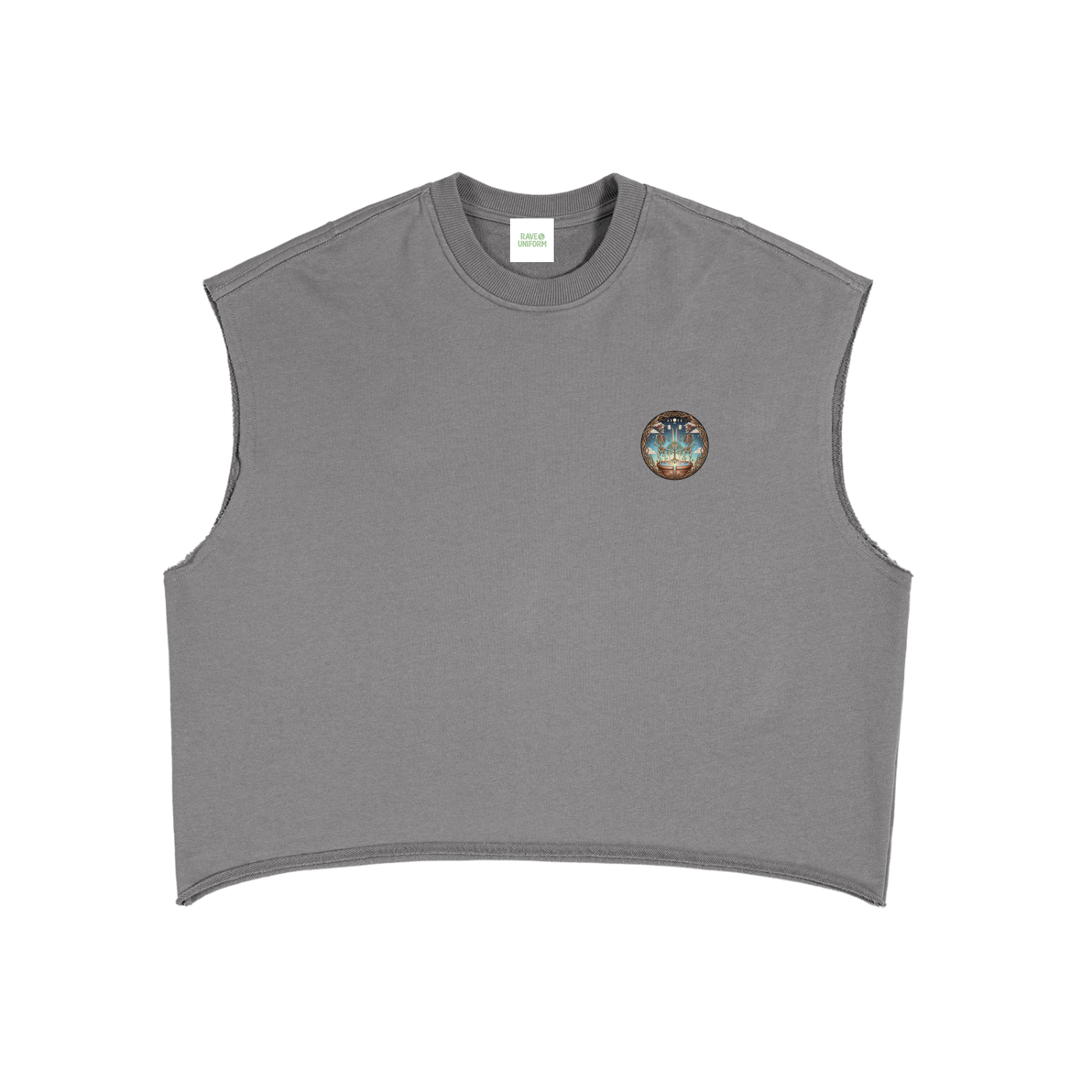 Plant Friends Boxy Tank Top in Gray by Rave Uniform