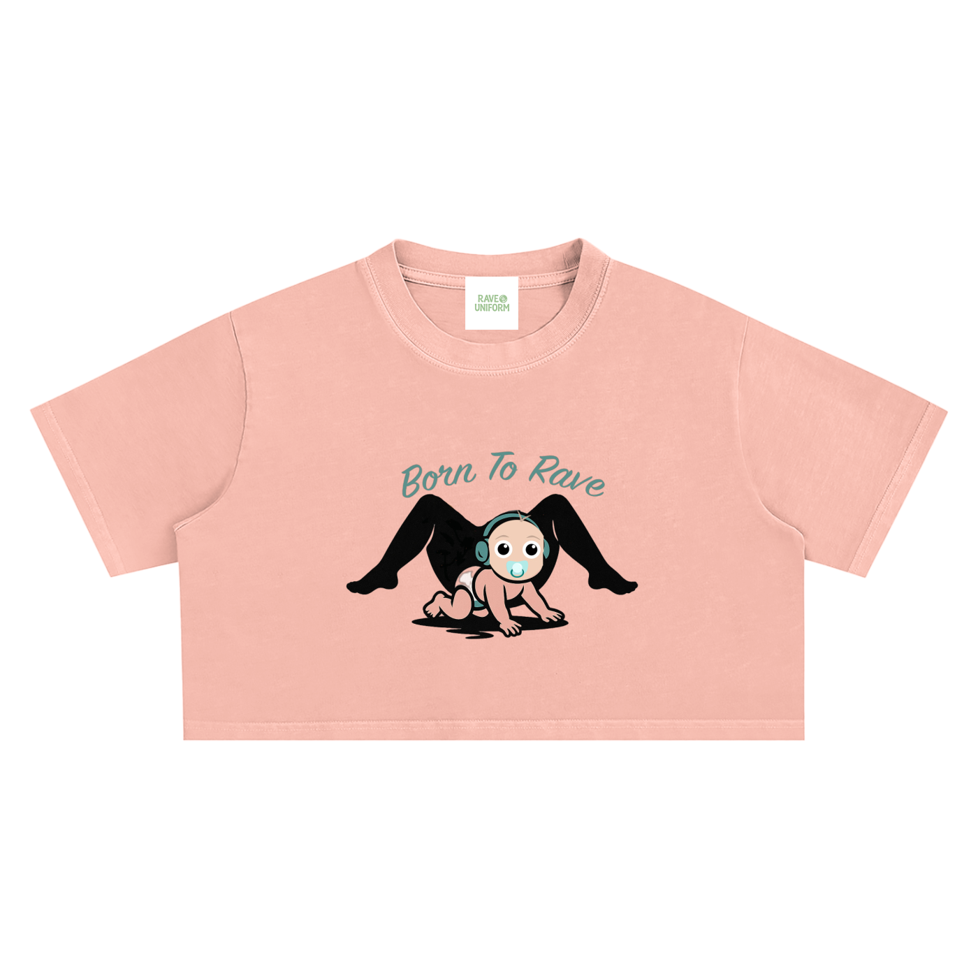 Born To Rave Crop Top - Rave Streetwear View