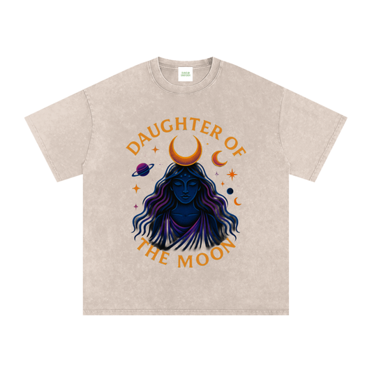 Daughter of The Moon Oversized Vintage T-Shirt in Apricot by Rave Uniform