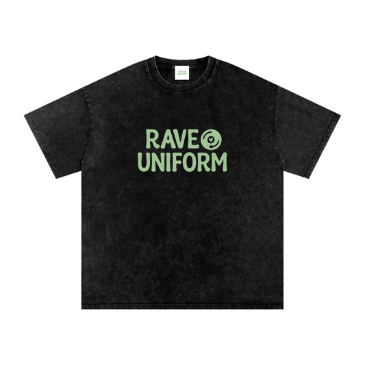 Rave Uniform Oversized Vintage T-Shirt in Black